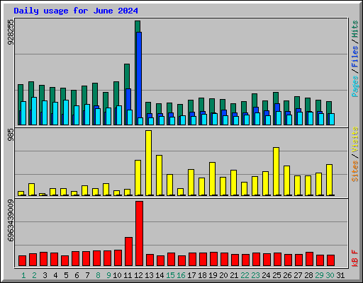 Daily usage for June 2024