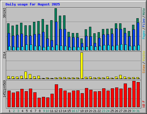 Daily usage for August 2025