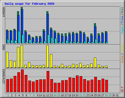 Daily usage for February 2026