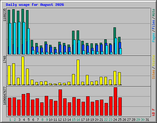 Daily usage for August 2026