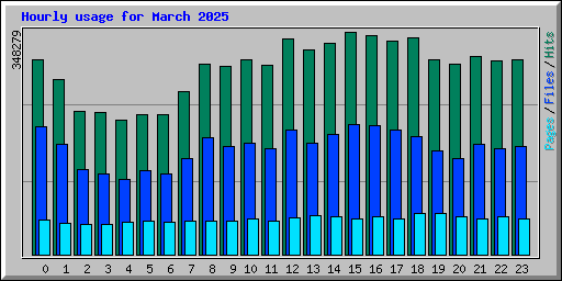 Hourly usage for March 2025