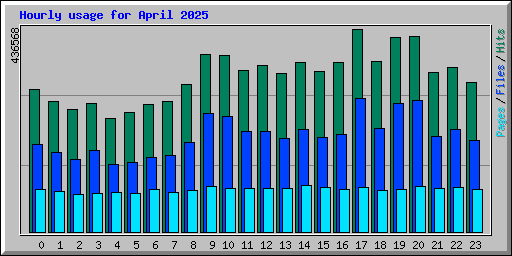 Hourly usage for April 2025